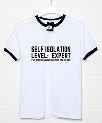 Thumbnail for Self Isolation Level Expert Ringer Unisex T-Shirt 8Ball
