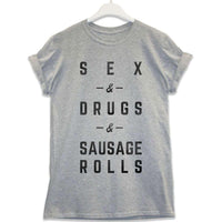 Thumbnail for Sex Drugs And Sausage Rolls Mens T-Shirt 8Ball