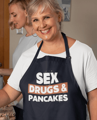 Thumbnail for Sex Drugs and Pancakes Pancake Day Cotton Kitchen Apron 8Ball