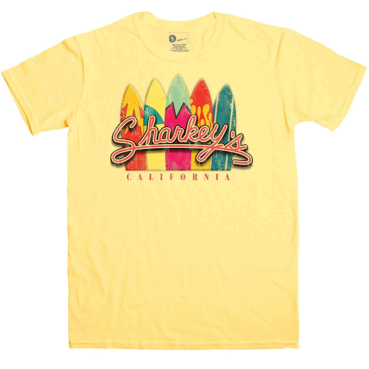 Sharkey's Mens Graphic T-Shirt, Inspired By California Dreams 8Ball