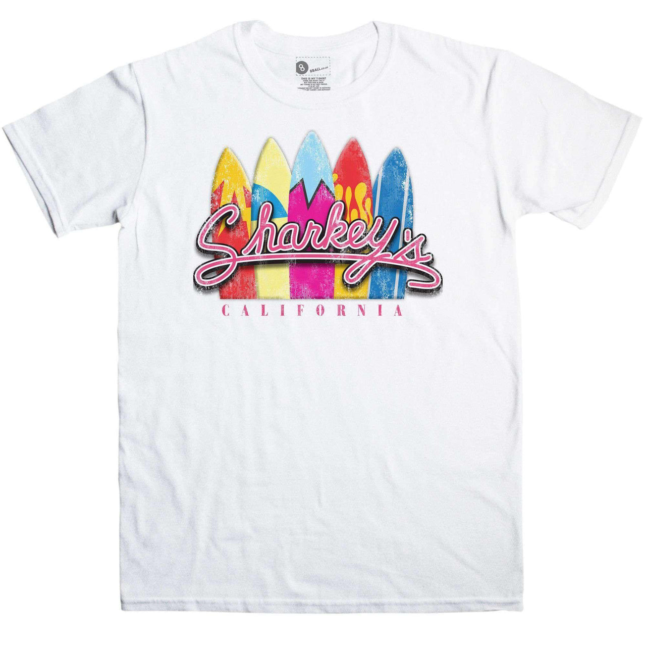 Sharkey's Mens Graphic T-Shirt, Inspired By California Dreams 8Ball