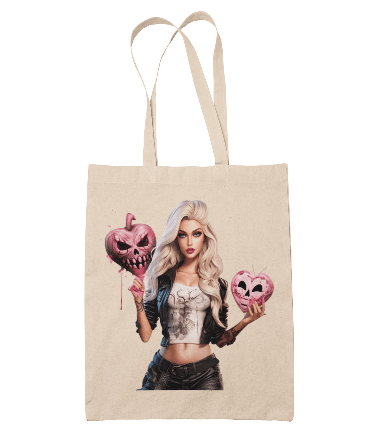 Skull Heart Gothic Barbie Tote Bag 8Ball