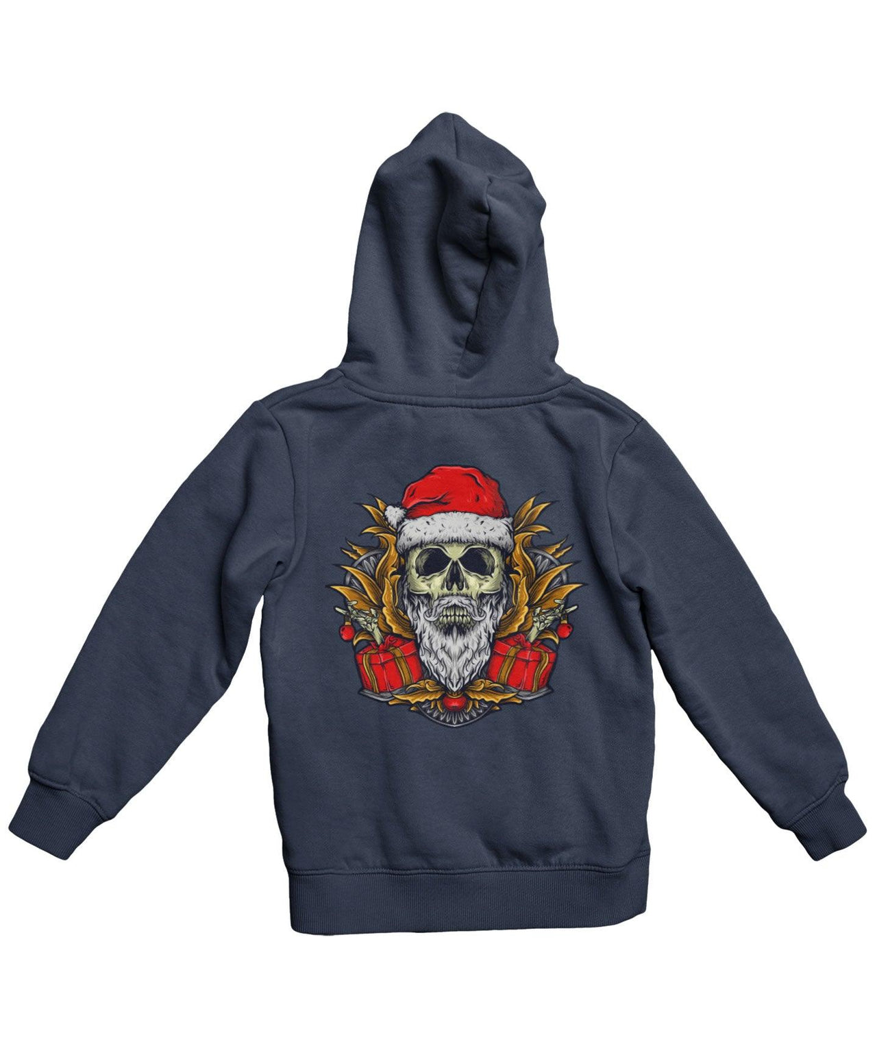 Skull Santa Back Printed Christmas Hoodie For Men and Women 8Ball