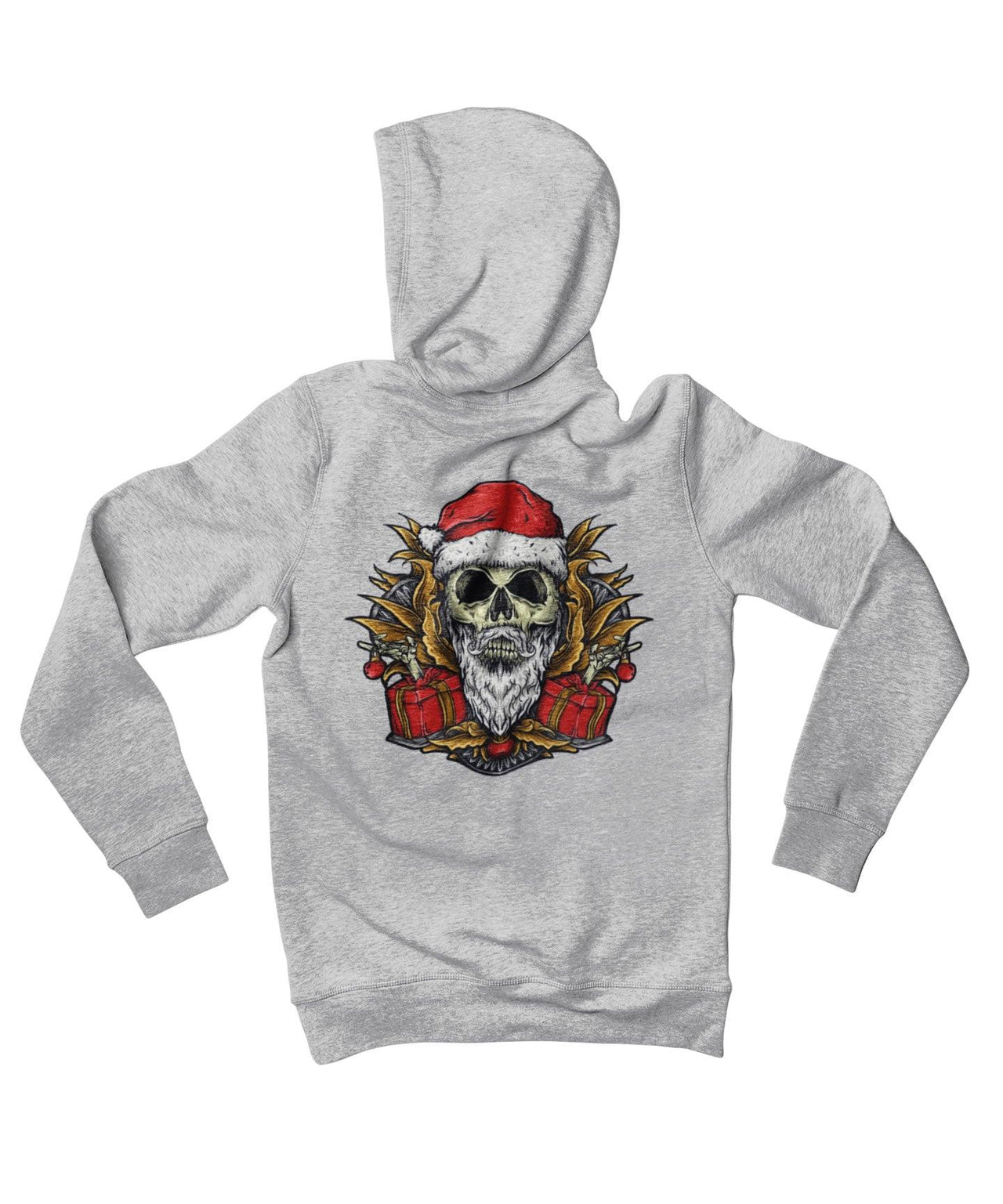 Skull Santa Back Printed Christmas Hoodie For Men and Women 8Ball