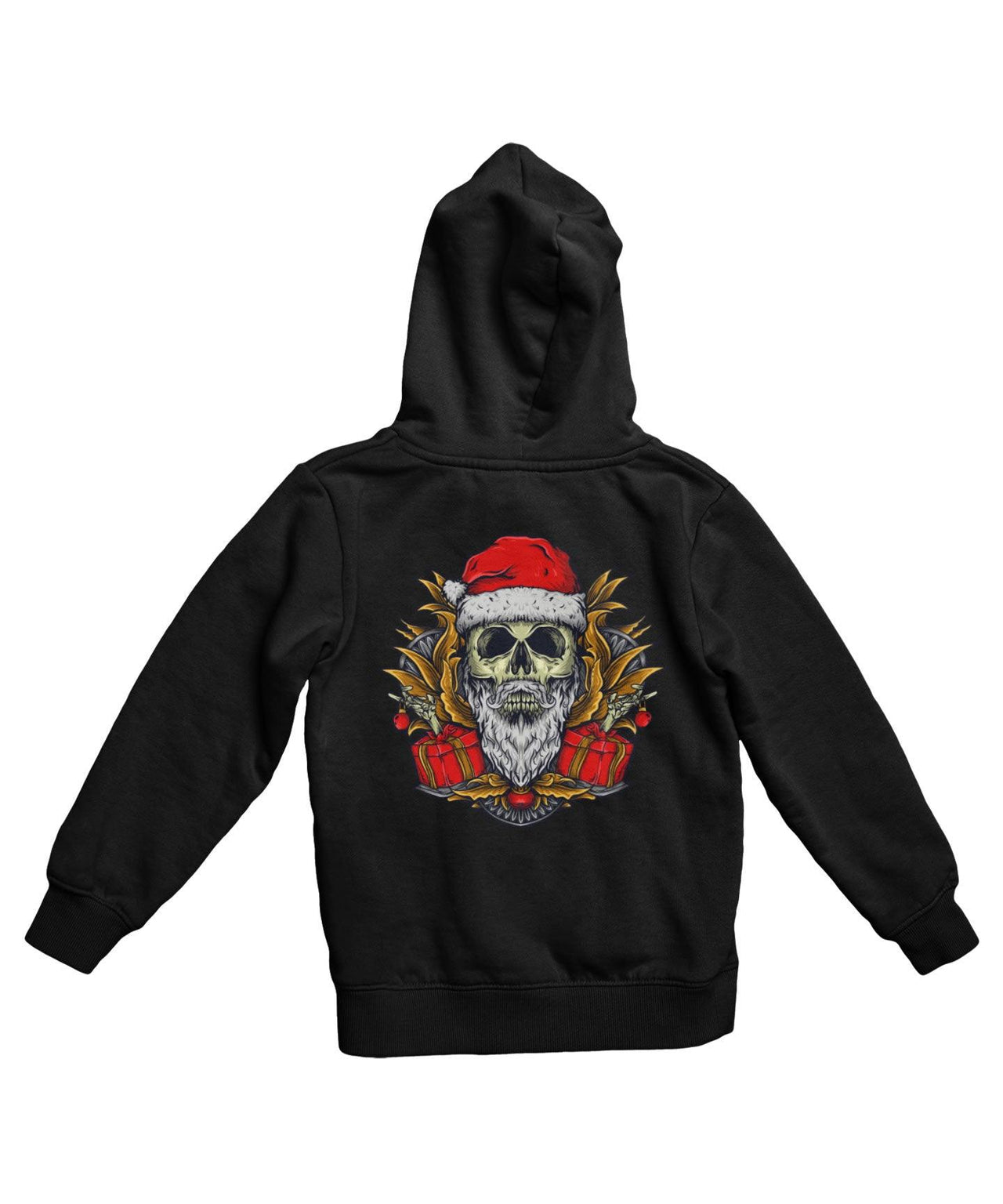 Skull Santa Back Printed Christmas Hoodie For Men and Women 8Ball