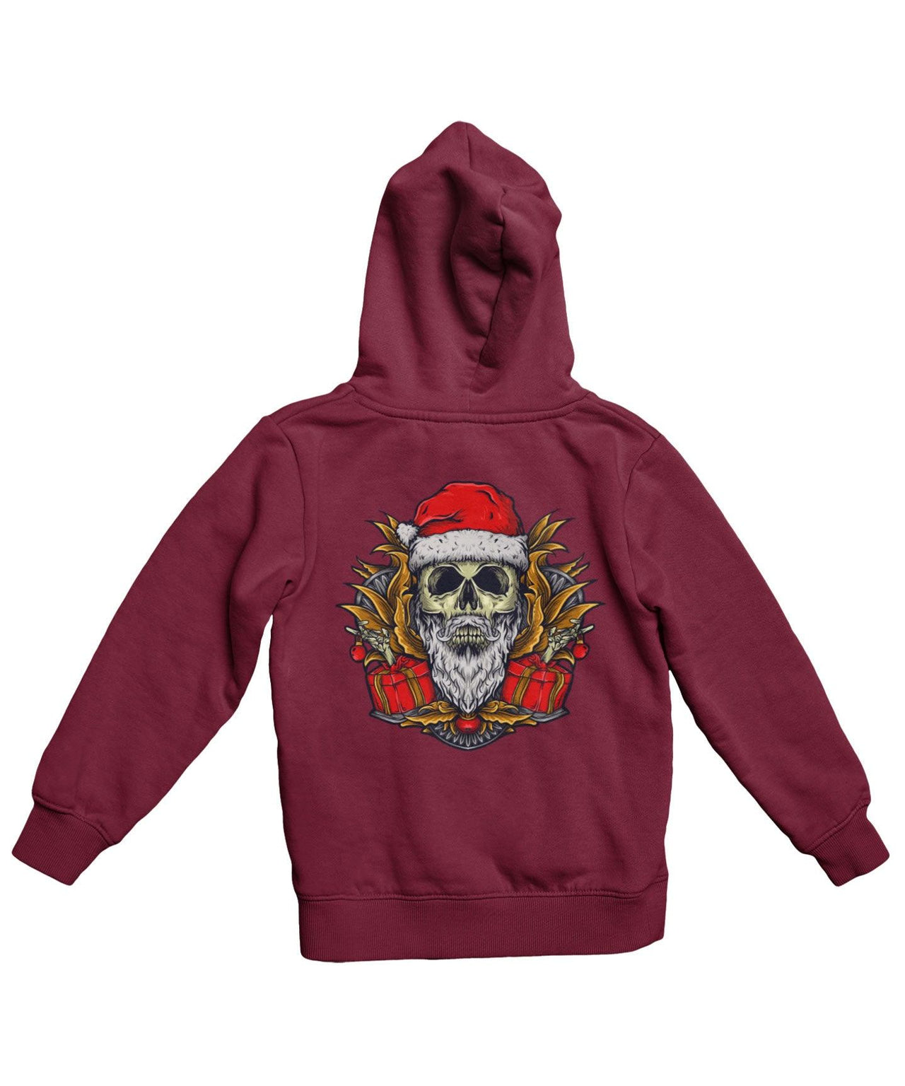 Skull Santa Back Printed Christmas Hoodie For Men and Women 8Ball