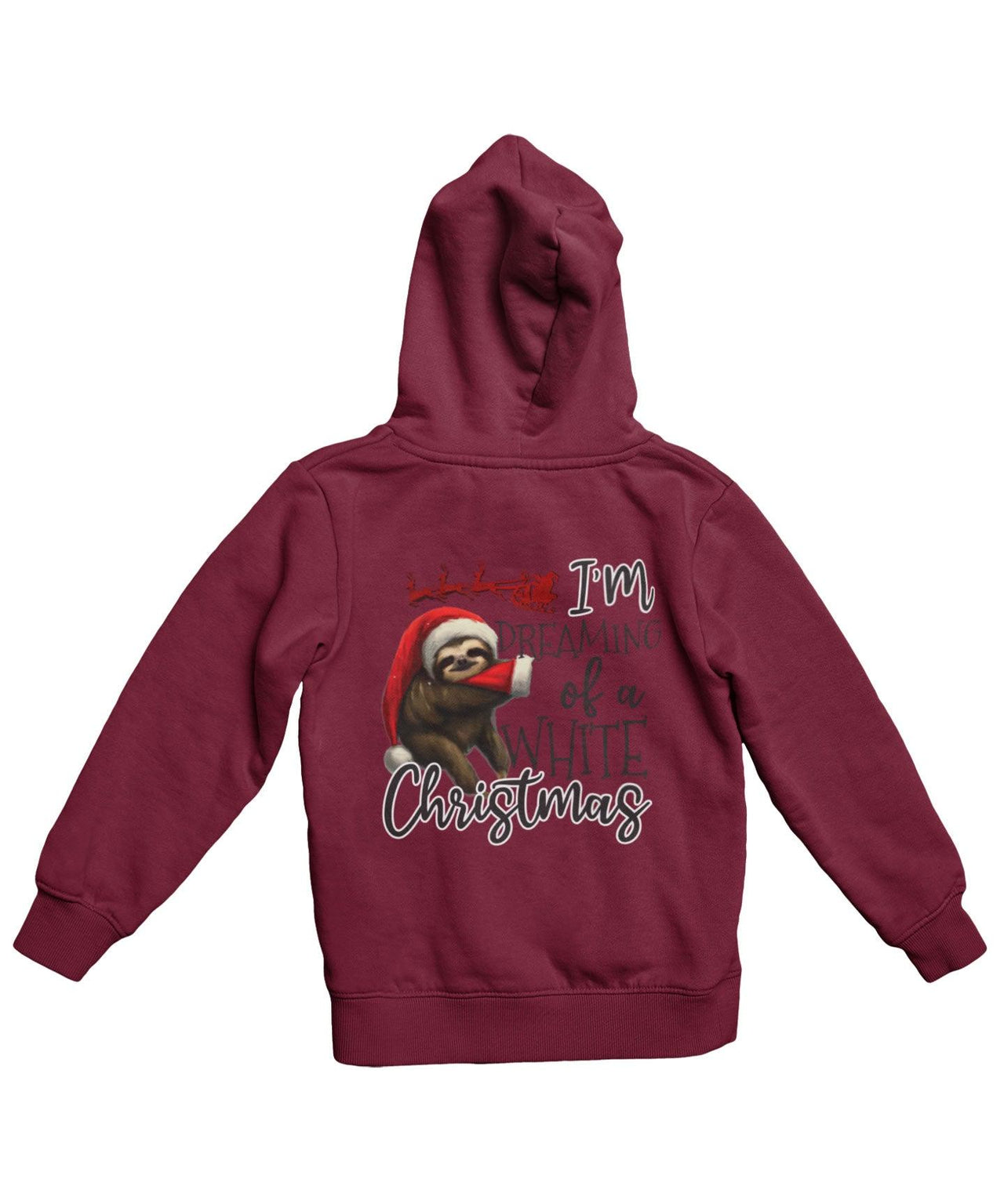 Sloth Dreaming Of A White Christmas Back Printed Sloth Hoodie For Men and Women 8Ball