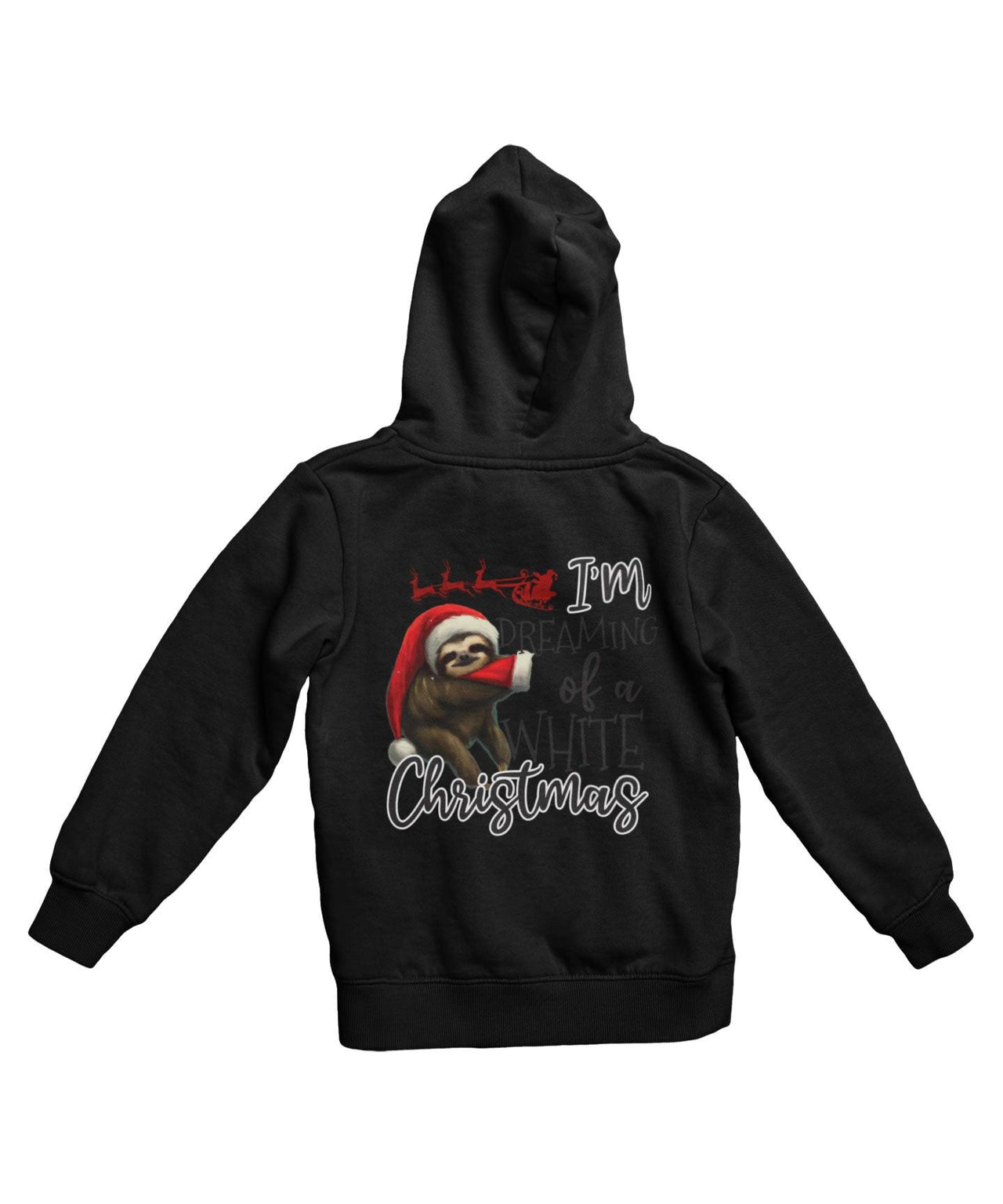 Sloth Dreaming Of A White Christmas Back Printed Sloth Hoodie For Men and Women 8Ball