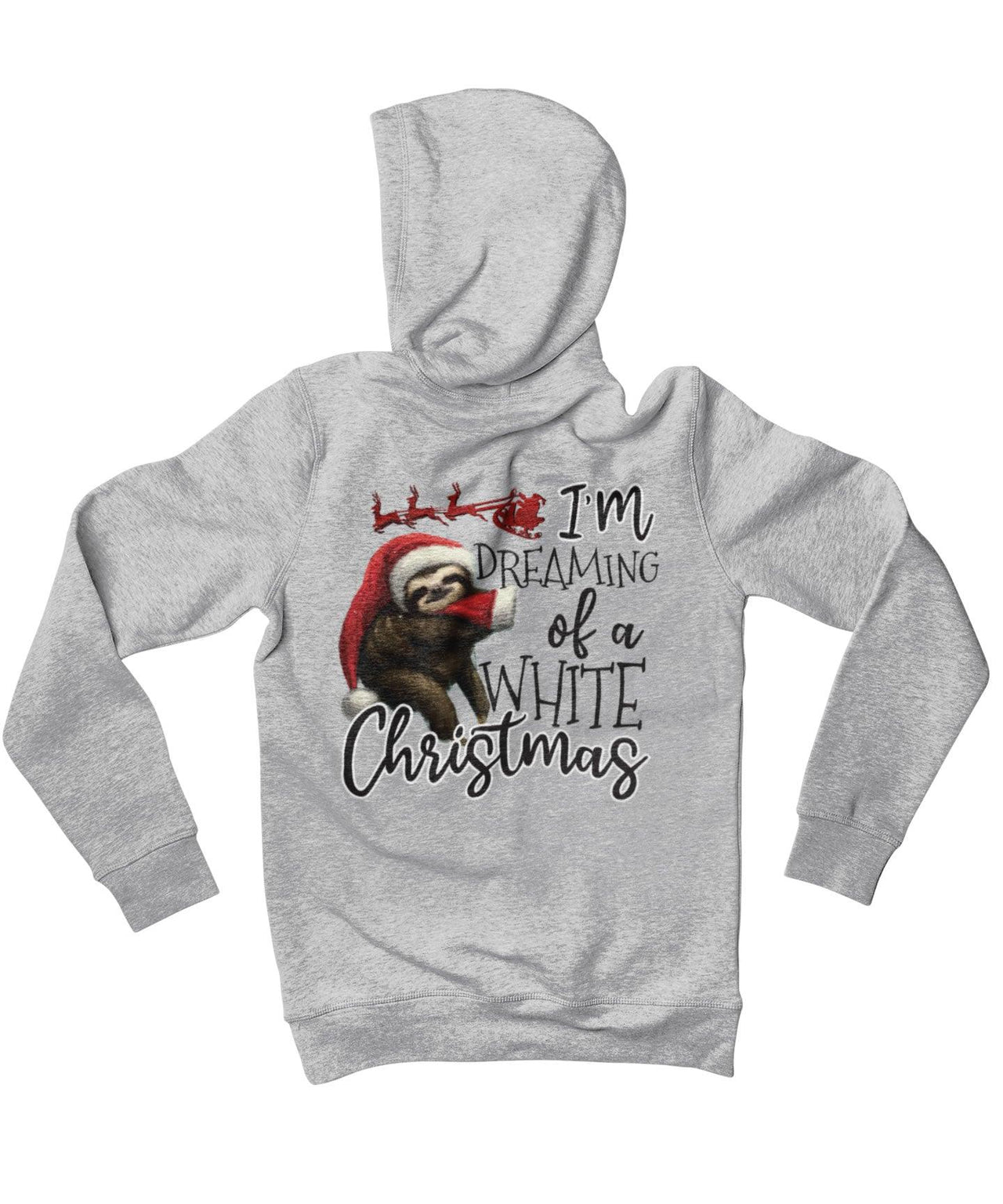 Sloth Dreaming Of A White Christmas Back Printed Sloth Hoodie For Men and Women 8Ball