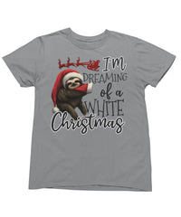 Thumbnail for Sloth Dreaming Of A White Christmas Unisex Mens T-Shirt 8Ball