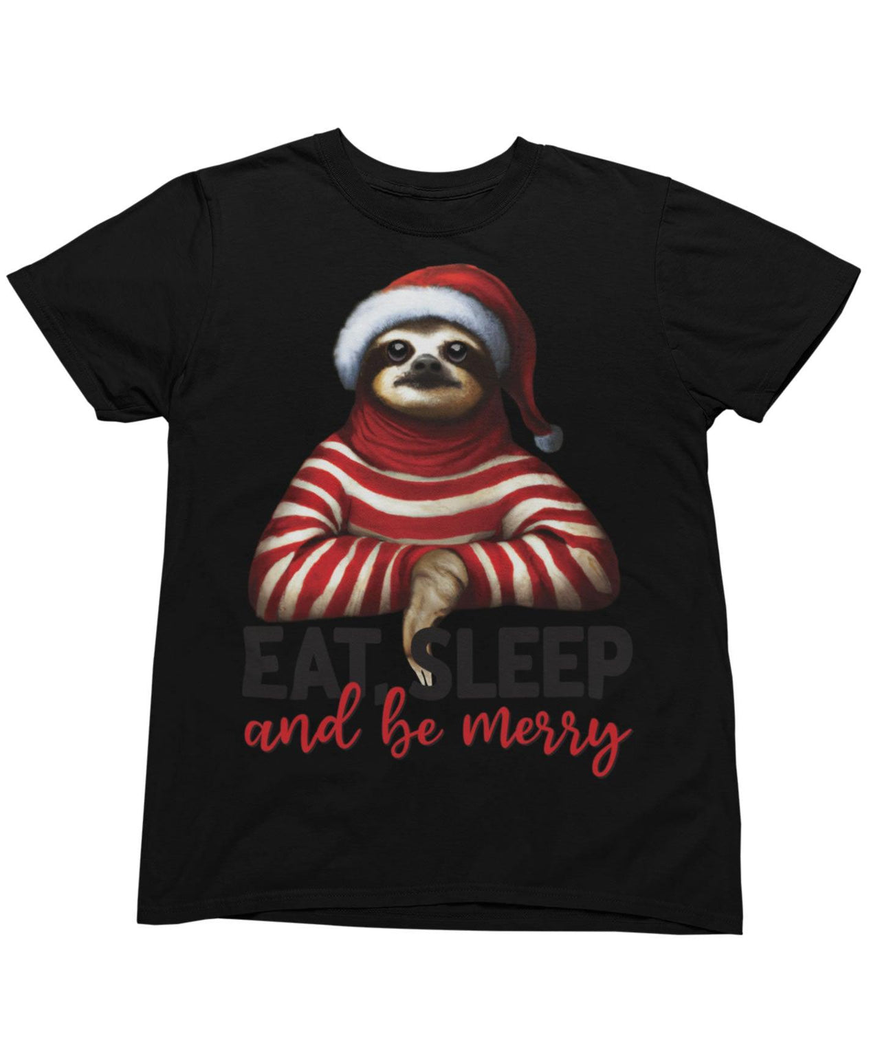 Sloth Eat Sleep And Be Merry Christmas Unisex T-Shirt For Men 8Ball