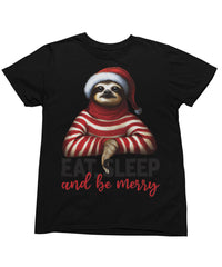 Thumbnail for Sloth Eat Sleep And Be Merry Christmas Unisex T-Shirt For Men 8Ball