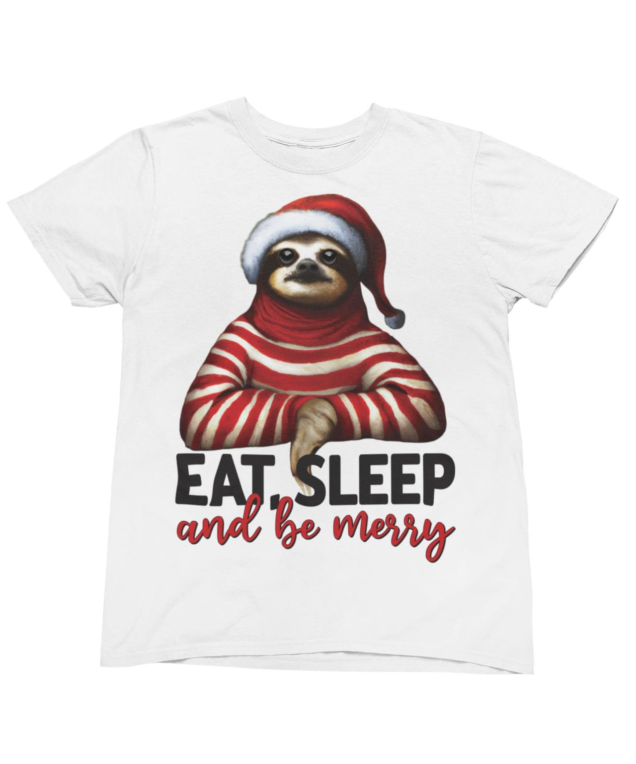 Sloth Eat Sleep And Be Merry Christmas Unisex T-Shirt For Men 8Ball