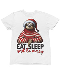 Thumbnail for Sloth Eat Sleep And Be Merry Christmas Unisex T-Shirt For Men 8Ball