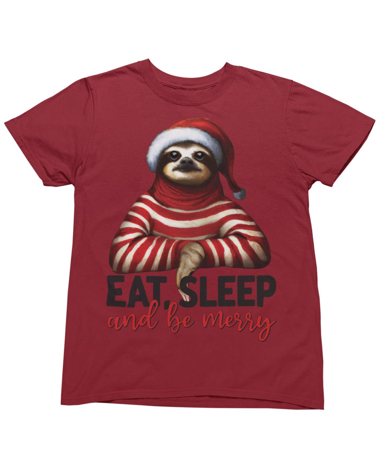 Sloth Eat Sleep And Be Merry Christmas Unisex T-Shirt For Men 8Ball