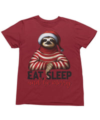 Thumbnail for Sloth Eat Sleep And Be Merry Christmas Unisex T-Shirt For Men 8Ball