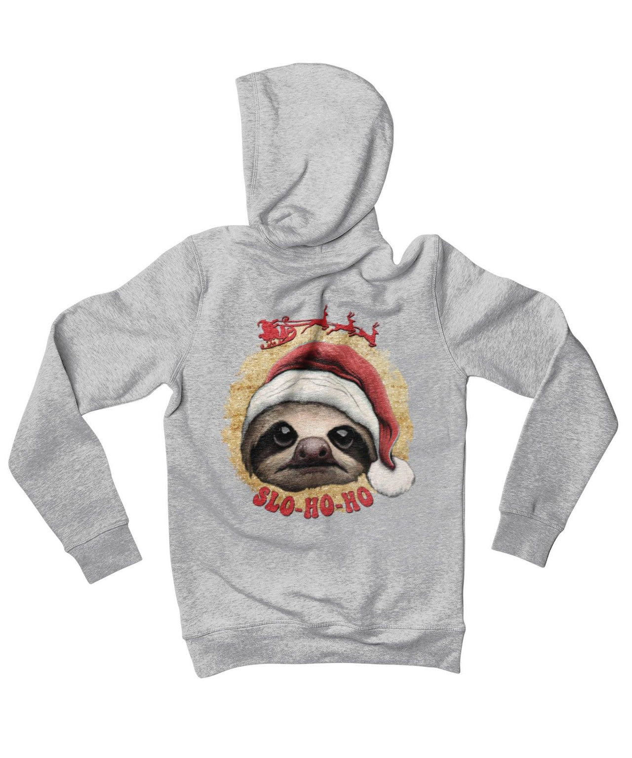 Sloth Ho Ho Ho Christmas Back Printed Hoodie For Men and Women 8Ball