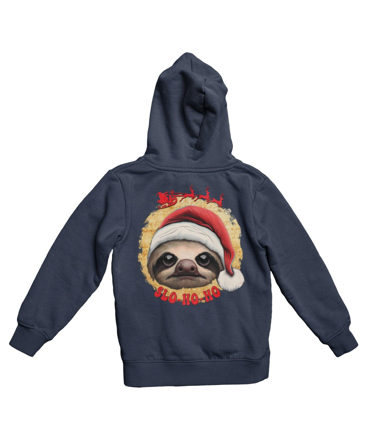 Sloth Ho Ho Ho Christmas Back Printed Hoodie For Men and Women 8Ball