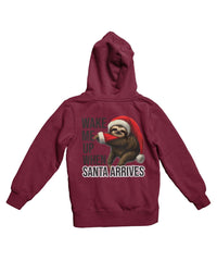 Thumbnail for Sloth Wake Me Up When Santa Arrives Christmas Back Printed Graphic Hoodie 8Ball