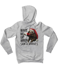 Thumbnail for Sloth Wake Me Up When Santa Arrives Christmas Back Printed Graphic Hoodie 8Ball
