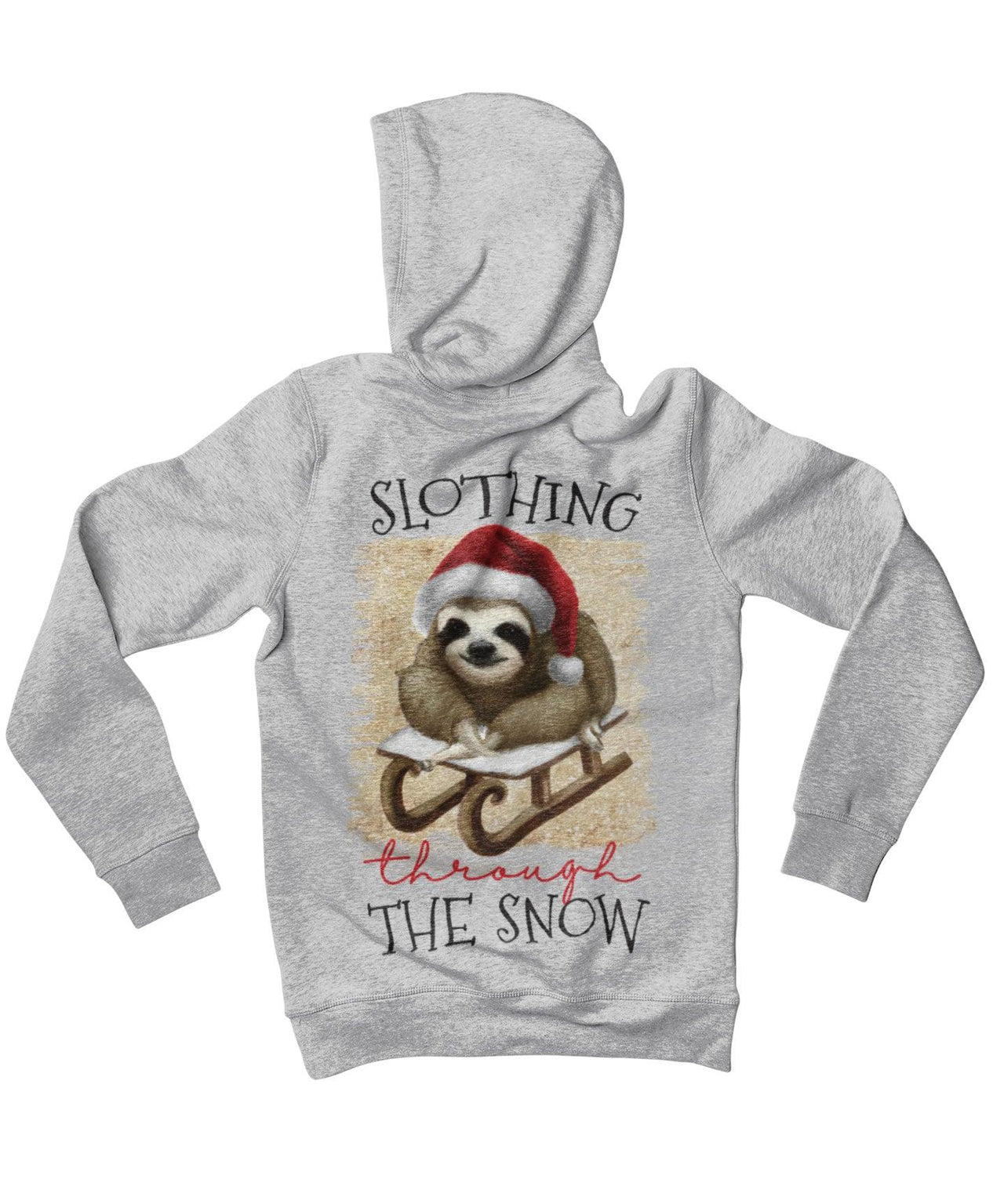 Slothing Through The Snow Christmas Back Printed Unisex Hoodie 8Ball