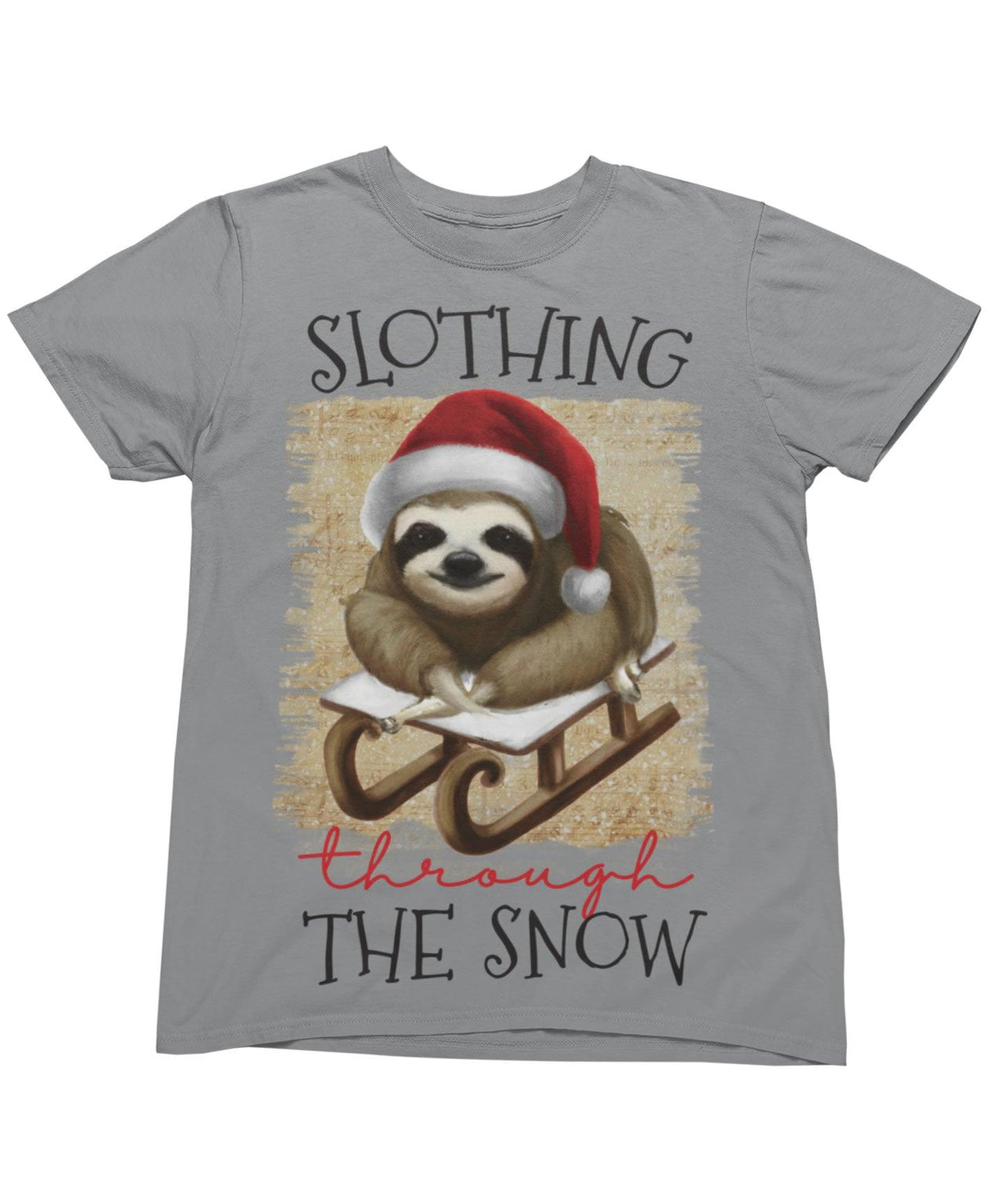 Slothing Through The Snow Christmas Unisex Graphic T-Shirt For Men 8Ball