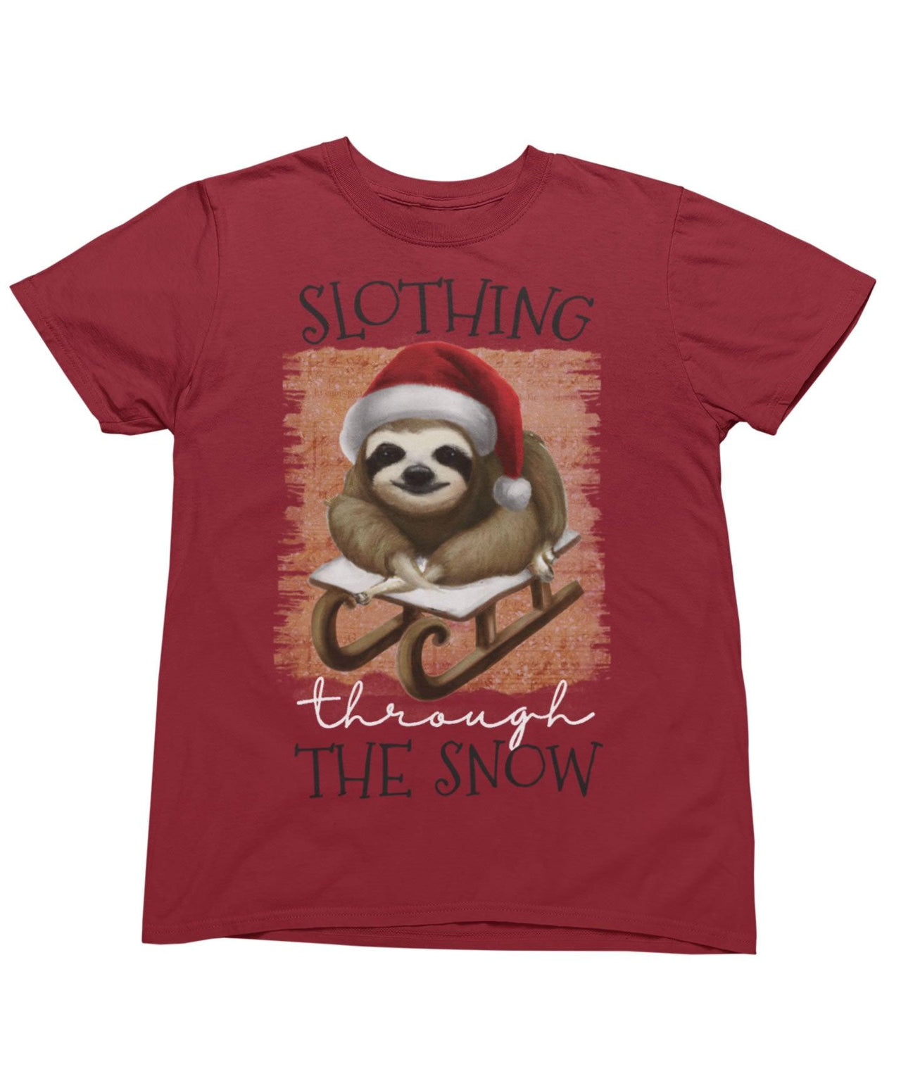 Slothing Through The Snow Christmas Unisex Graphic T-Shirt For Men 8Ball