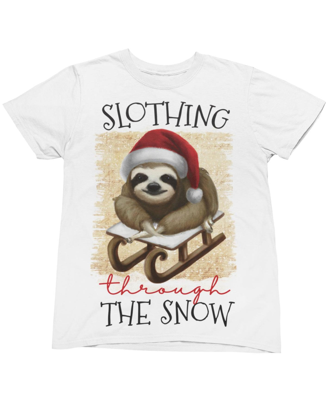 Slothing Through The Snow Christmas Unisex Graphic T-Shirt For Men 8Ball