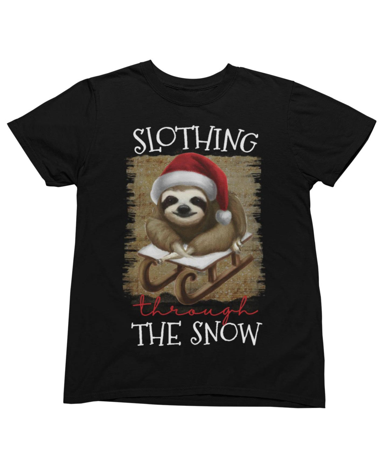 Slothing Through The Snow Christmas Unisex Graphic T-Shirt For Men 8Ball