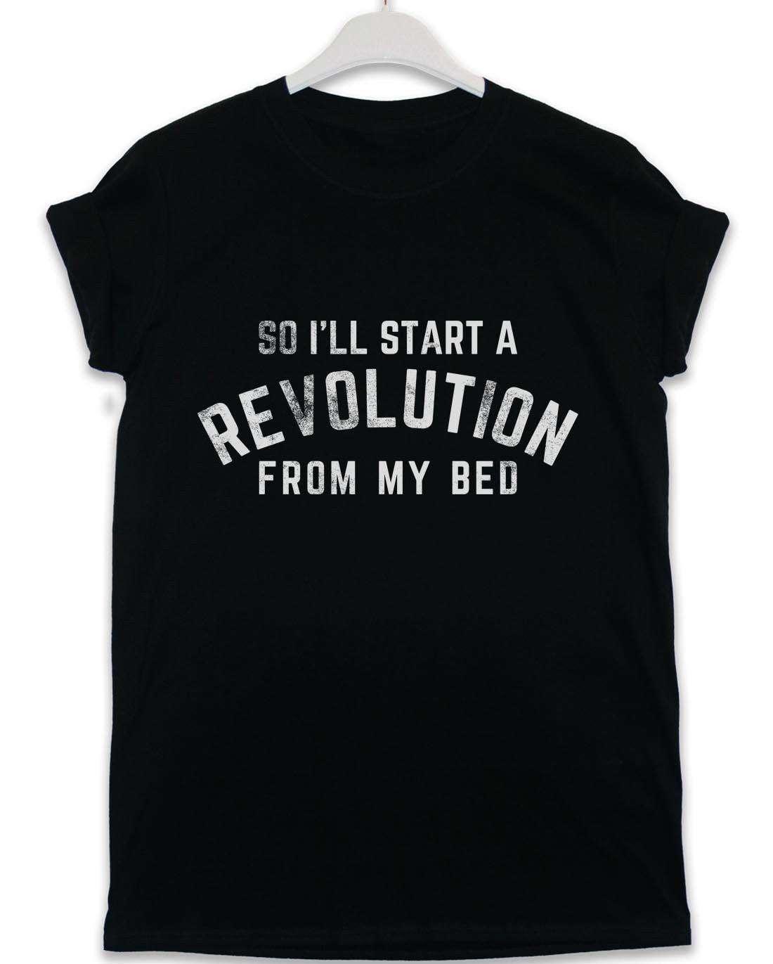 Start a Revolution From My Bed Lyric Quote Graphic T-Shirt For Men 8Ball