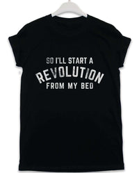 Thumbnail for Start a Revolution From My Bed Lyric Quote Graphic T-Shirt For Men 8Ball
