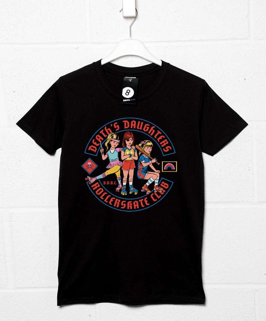 Steven Rhodes Death's Daughters Rollerskate Club Mens T-Shirt 8Ball