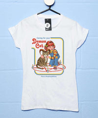 Thumbnail for Steven Rhodes Demon Cat Fitted Womens T-Shirt 8Ball