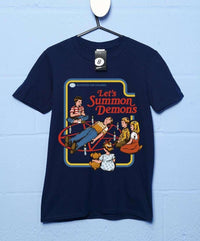 Thumbnail for Steven Rhodes Let's Summon Demons Graphic T-Shirt For Men 8Ball