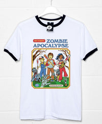 Thumbnail for Steven Rhodes My First Zombie Apocalypse Ringer Mens Graphic T-Shirt 8Ball