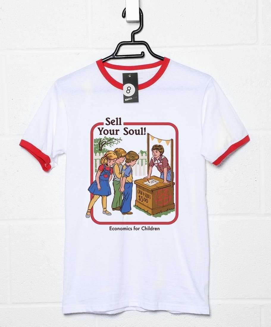 Steven Rhodes Sell Your Soul White & Red Ringer Unisex T-Shirt 8Ball