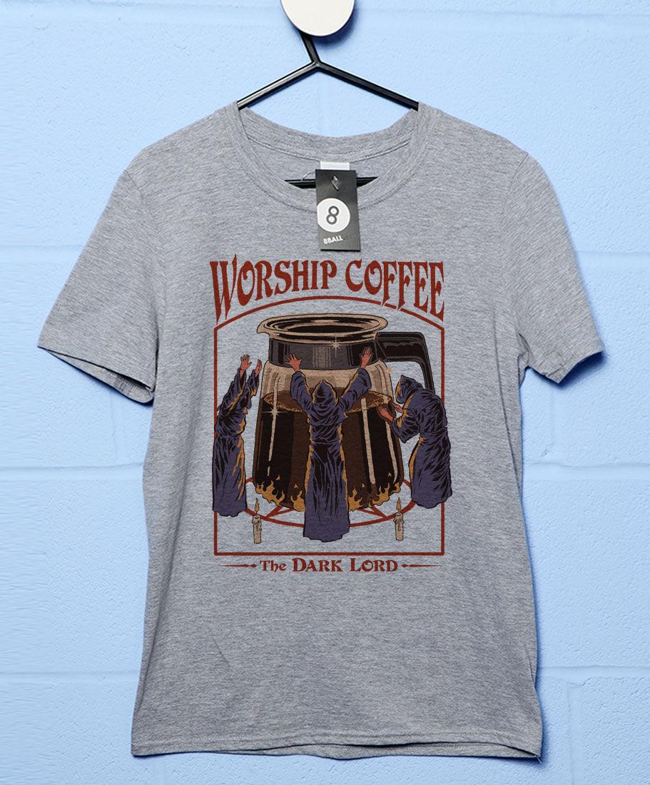 Steven Rhodes Worship Coffee Mens T-Shirt 8Ball