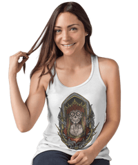 Thumbnail for Sugar Skull Tattoo Design Adult Womens Vest Top 8Ball