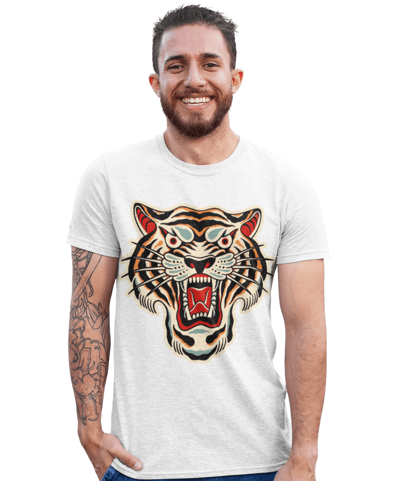Tiger Tattoo Design Adult Unisex Unisex T-Shirt For Men And Women 8Ball