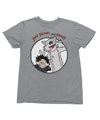 Thumbnail for Top Notchy Jon Snow and Ghost Men's/Unisex Mens Graphic T-Shirt 8Ball