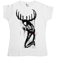 Thumbnail for True Detective Fitted Womens T-Shirt, Inspired By Carcosa Church 8Ball
