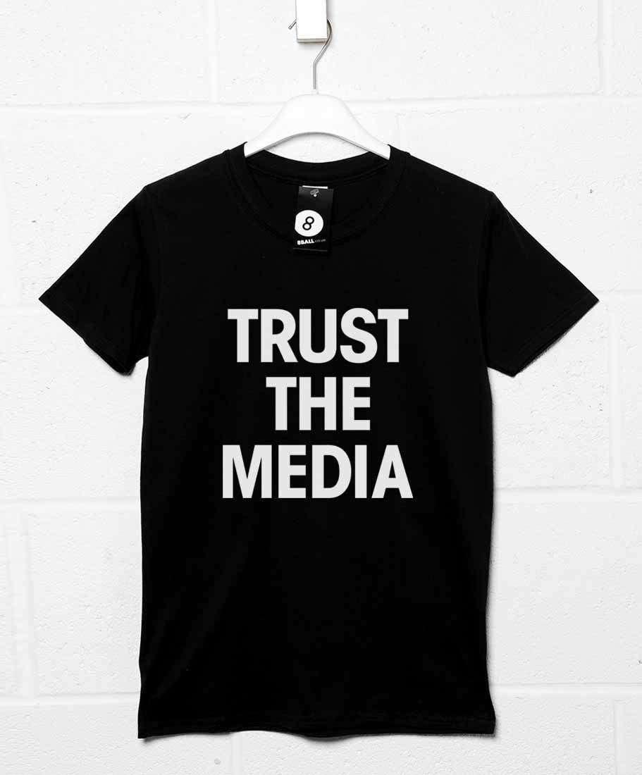 Trust The Media Mens T-Shirt As Worn By Michael Stipe 8Ball