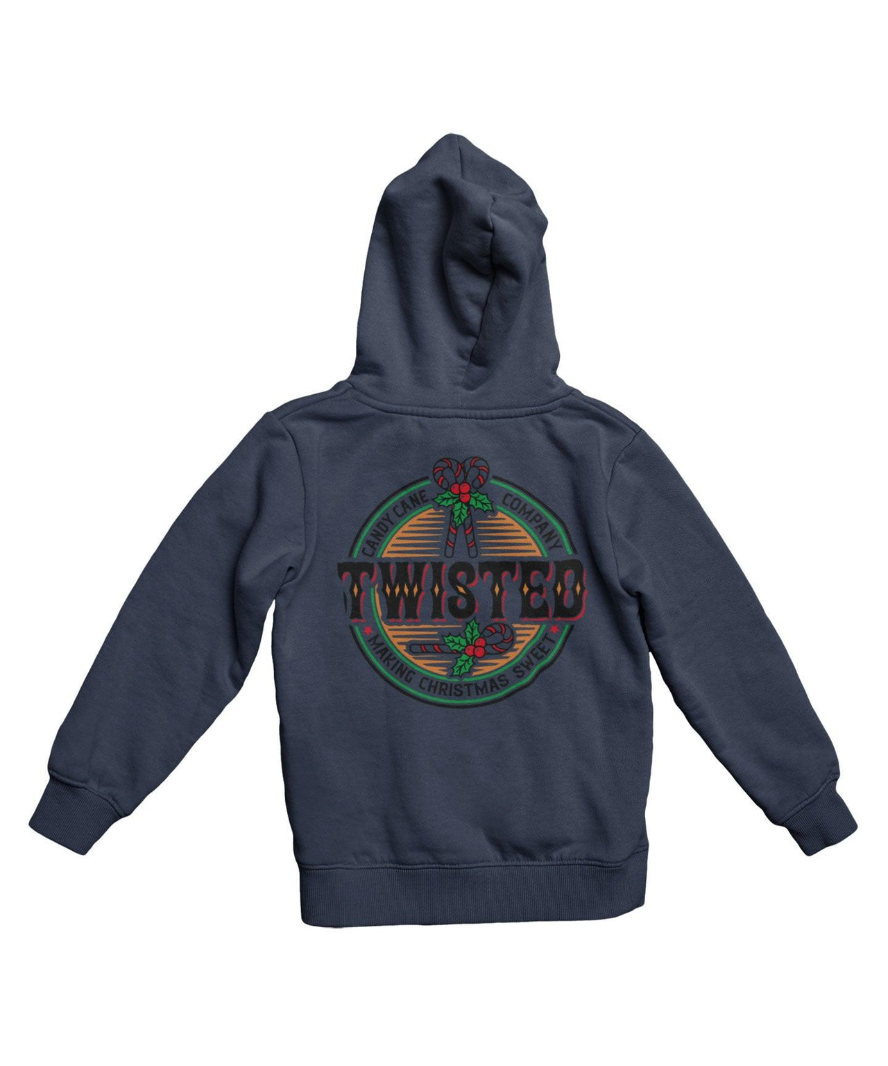 Twisted Candy Cane Colour Back Printed Christmas Hoodie For Men and Women 8Ball