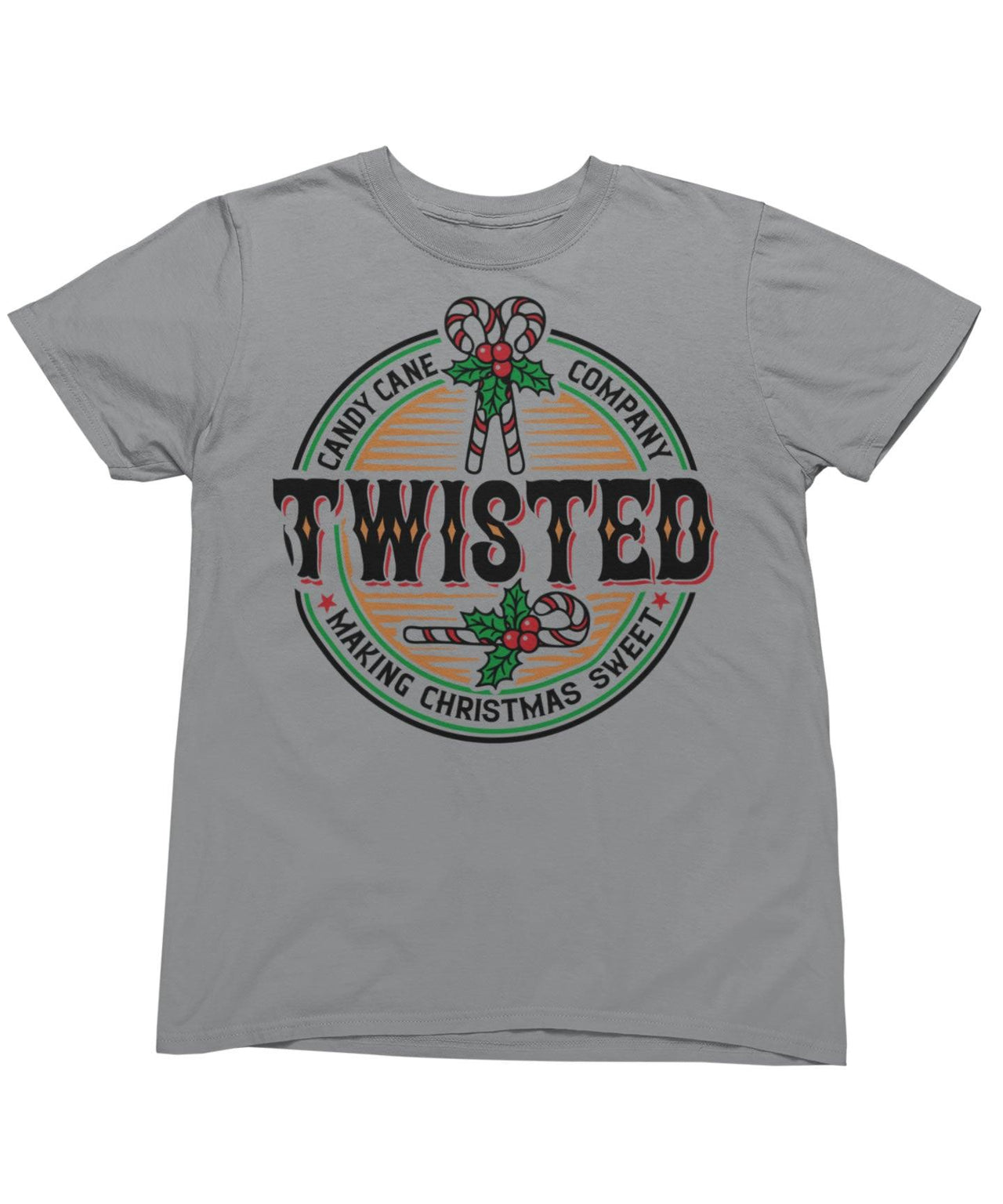 Twisted Candy Canes Christmas Unisex Mens T-Shirt 8Ball