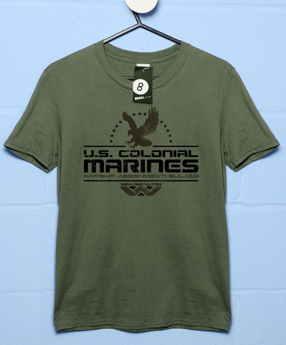 US Colonial Marines Eagle Logo Graphic T-Shirt For Men 8Ball