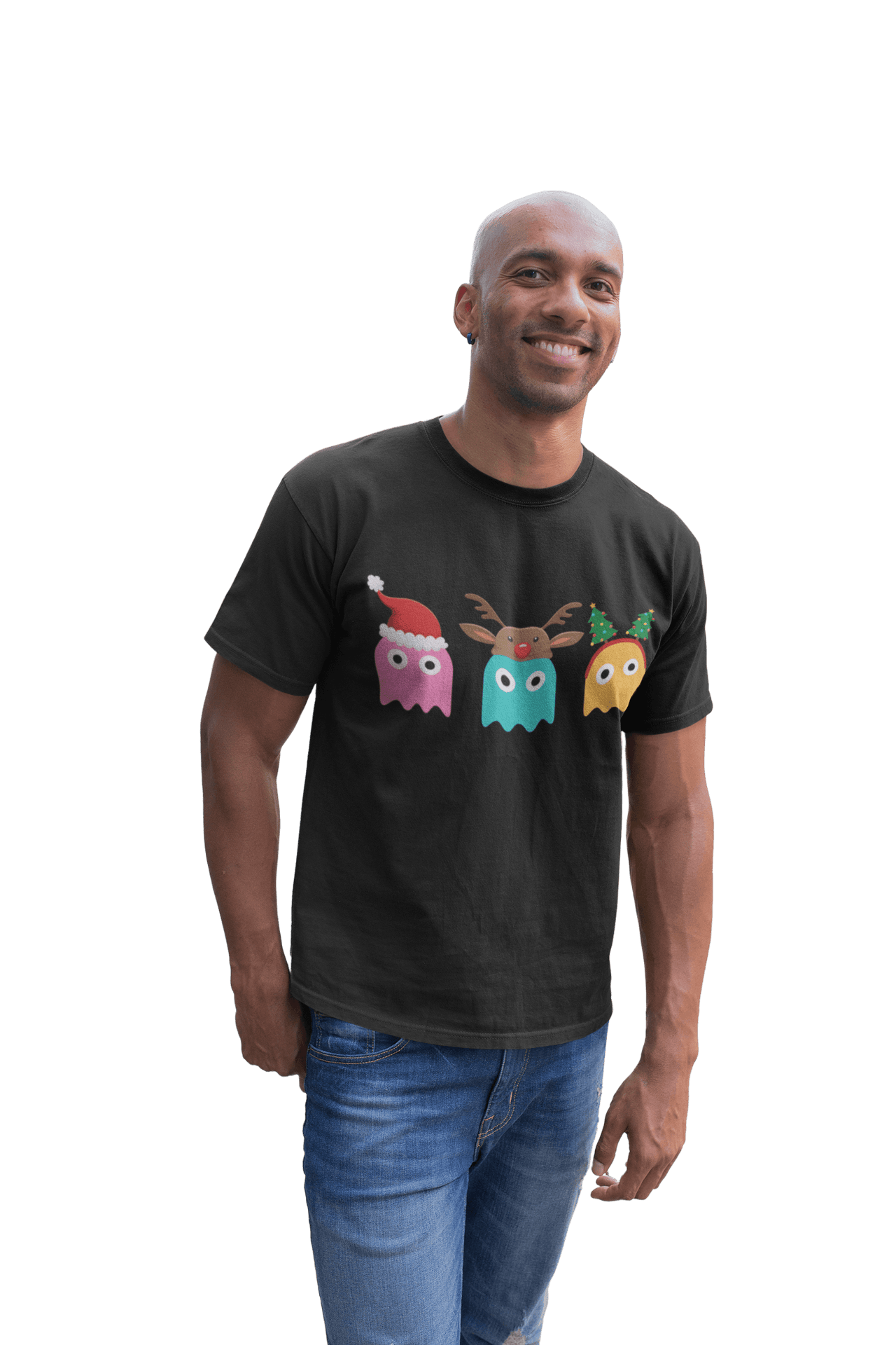 Unisex Adult Christmas Ghost Munching For Men and Women T-Shirt For Men 8Ball