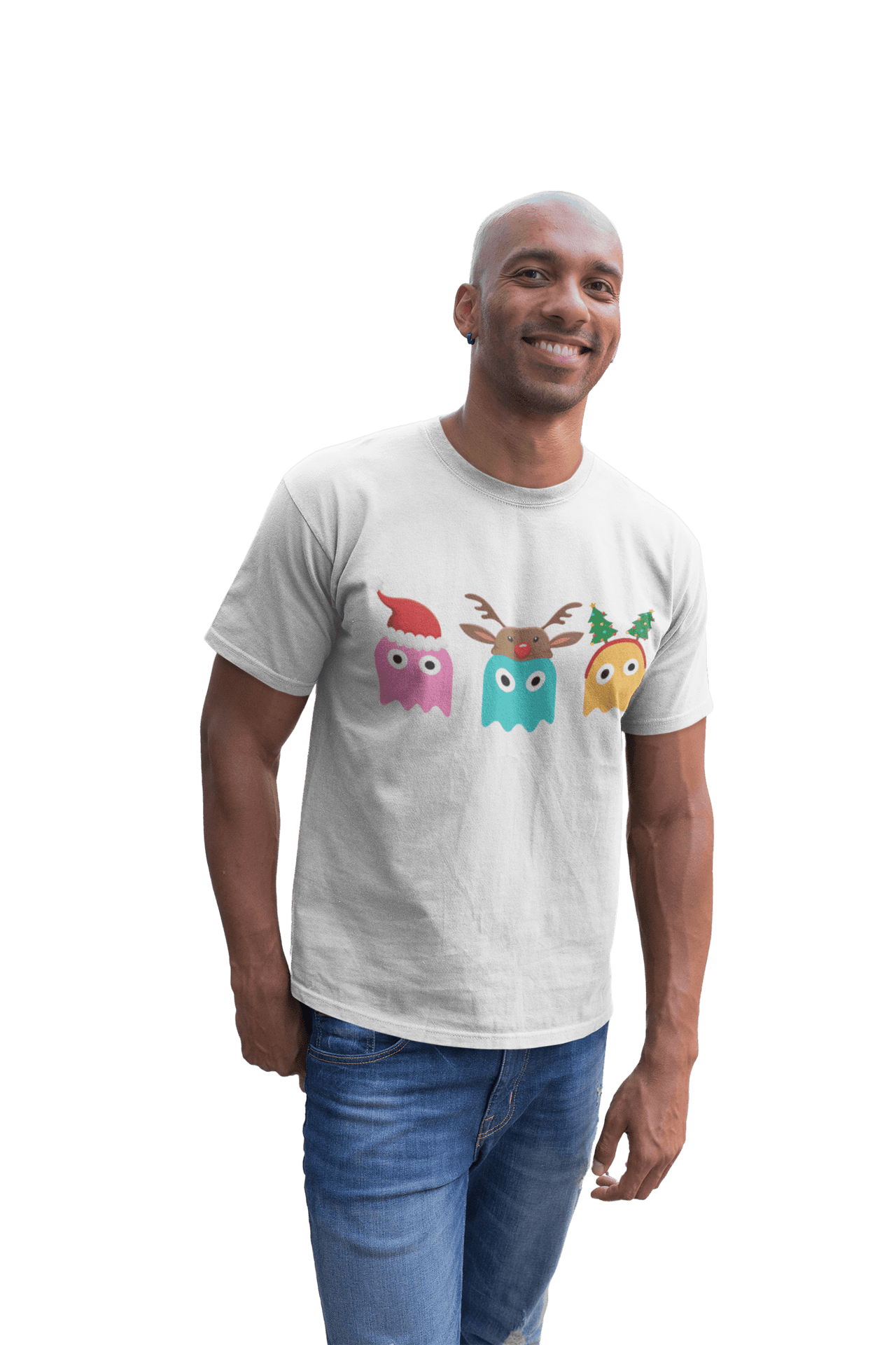 Unisex Adult Christmas Ghost Munching For Men and Women T-Shirt For Men 8Ball