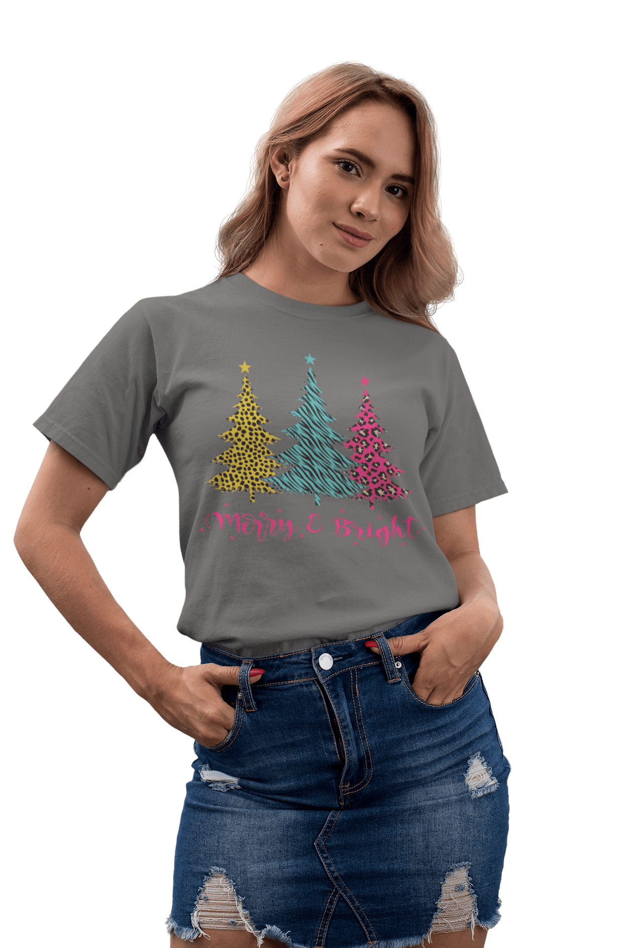 Unisex Triple Christmas Tree Adult for Men and Women Graphic T-Shirt For Men 8Ball