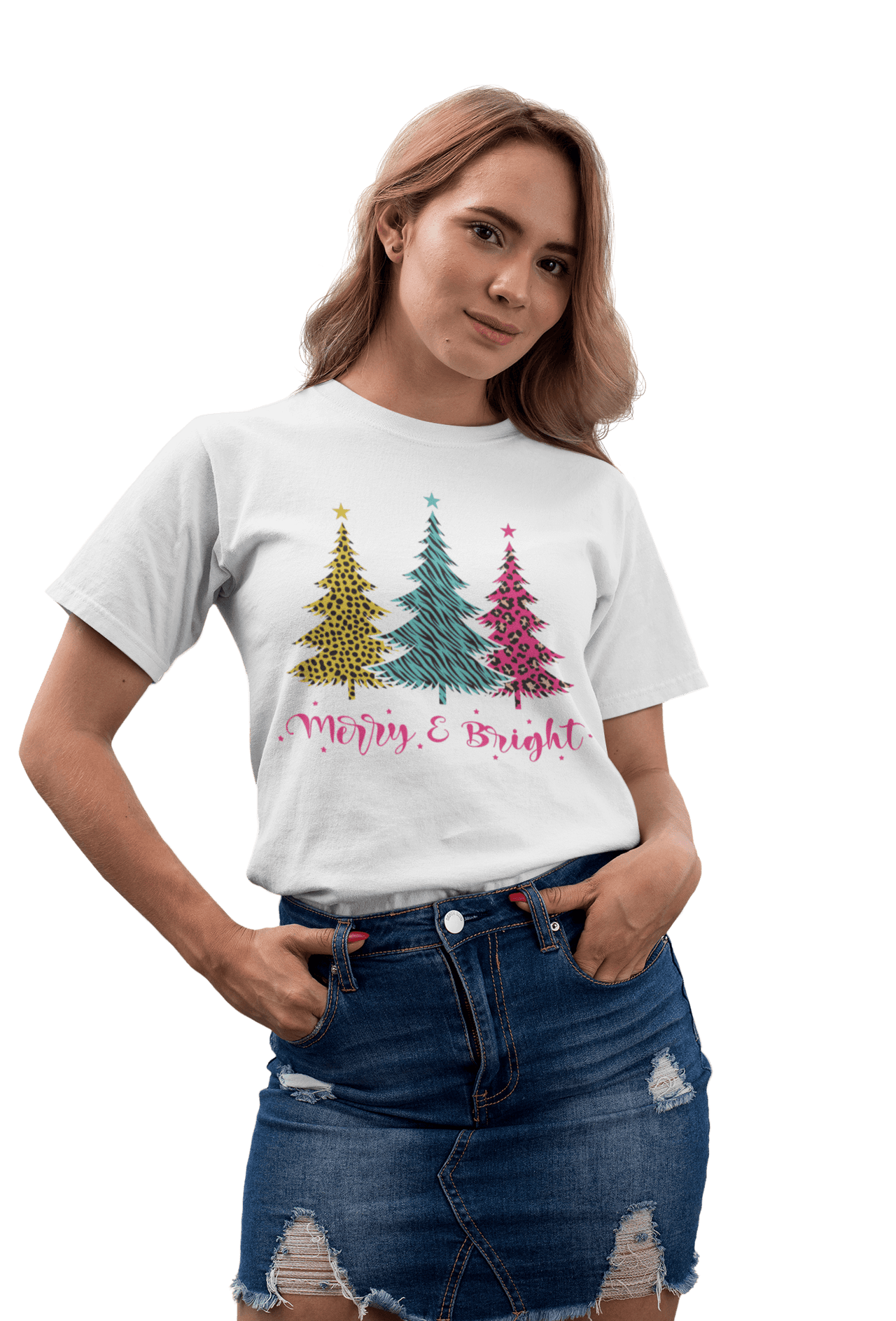 Unisex Triple Christmas Tree Adult for Men and Women Graphic T-Shirt For Men 8Ball