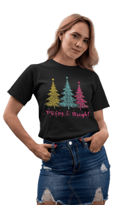 Thumbnail for Unisex Triple Christmas Tree Adult for Men and Women Graphic T-Shirt For Men 8Ball